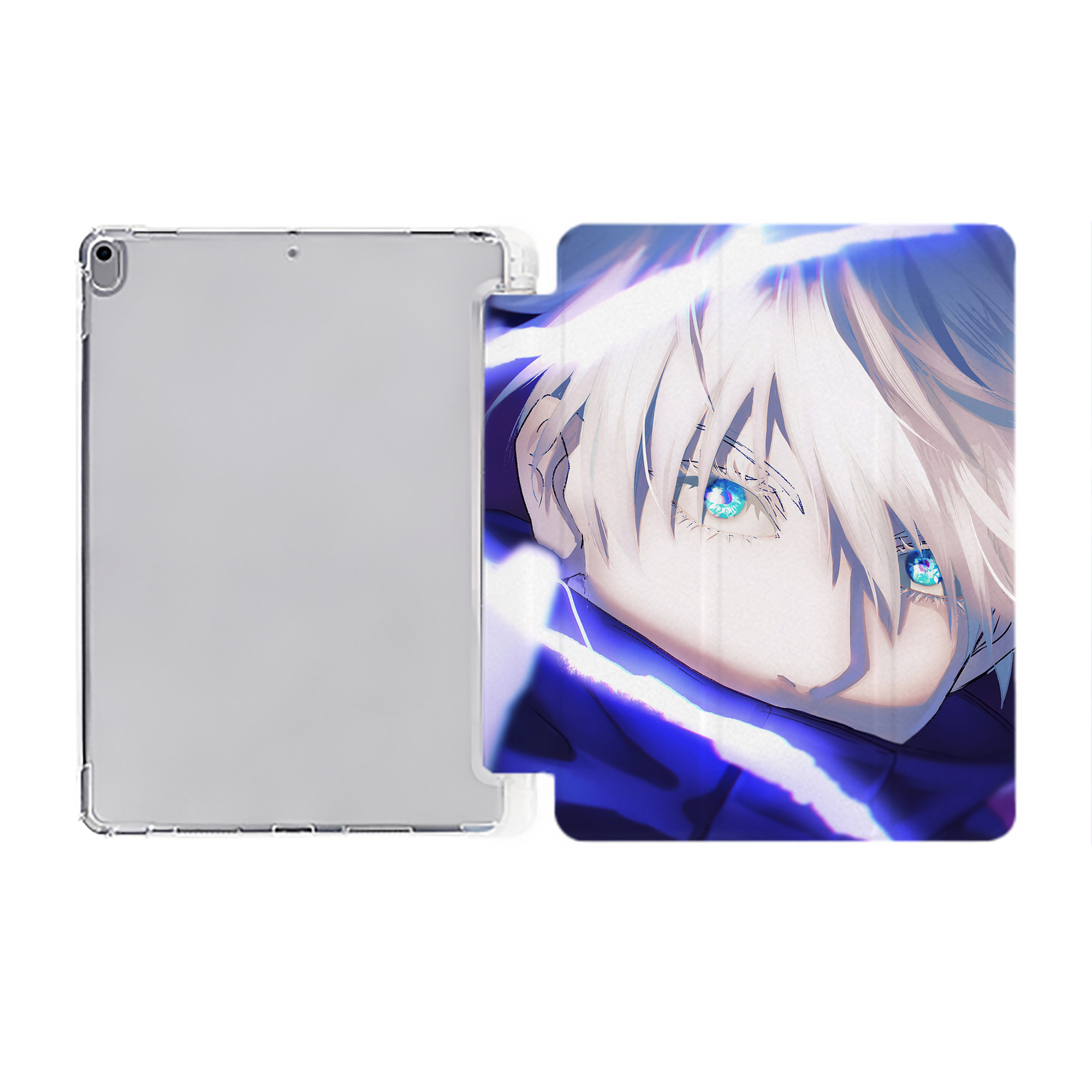 （画像用） 呪術廻戦 Jujutsu Kaisen IPad ケース ペン収納付き 三つ折りスタンド PUレザー×シリコン 対応機種9.5/10.5/10.9インチ